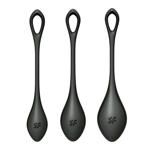 Satisfyer Yoni Power Balls 2 Black 3 Pc Set - Silicone KEGEL TOYS