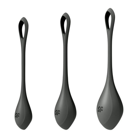 Satisfyer Yoni Power Balls 2 Black 3 Pc Set - Silicone KEGEL TOYS