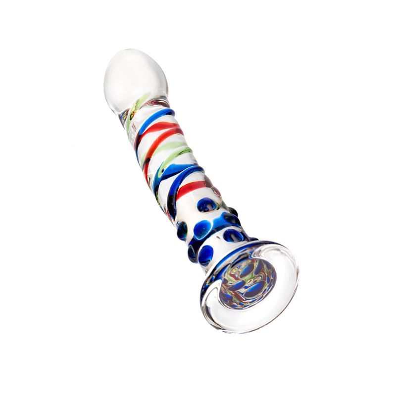 Sexus Glass Dildo with Blue Tip 18cm > Glass > Dildos