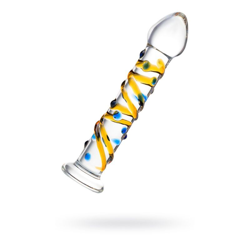 Sexus Glass Dildo Yellow 17.2 Centimeters Body Safe Clear > Glass > Dildos