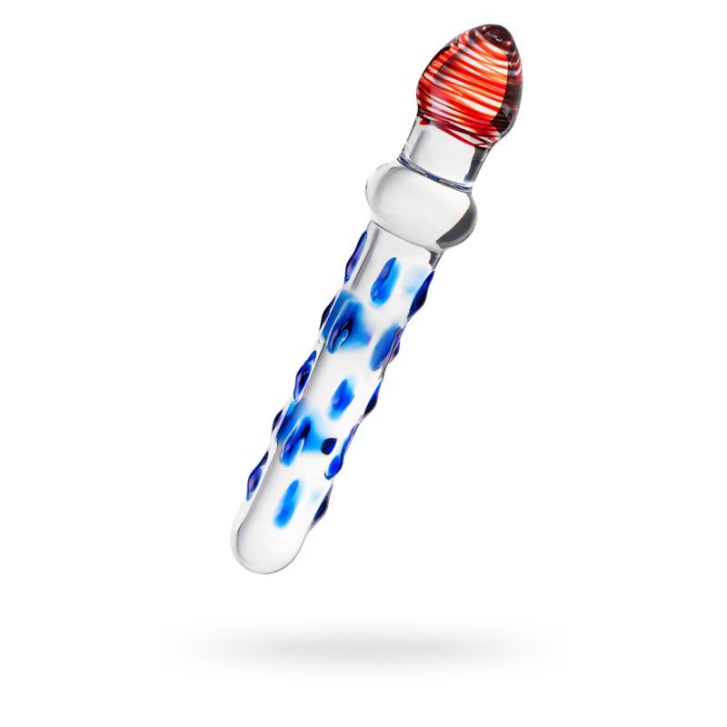 Sexus Glass Dildo (Blue Red) – 20 cm Luxury Glass Dildo DONGS Glass