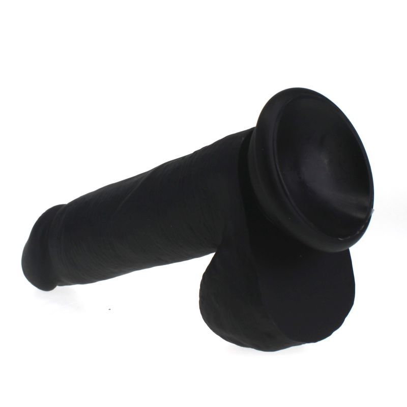 Thick Realistic Black Cock with Balls Silicone Dildo Dongs Realistic