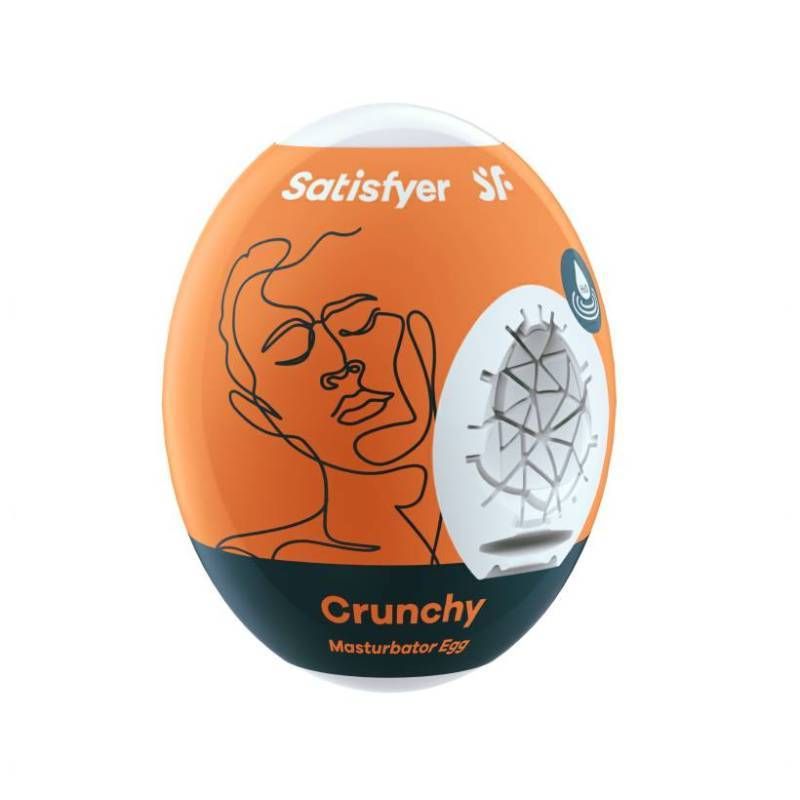 Satisfyer Masturbator Egg Crunchy – Textured Portable Masturbator Egg Orange > Sex Toys For Men > Masturbators Cup