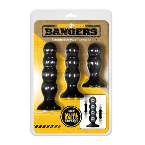 Bangers Silicone Ass Training Kit 3 Piece Black > Anal Range > Butt Plug Kits