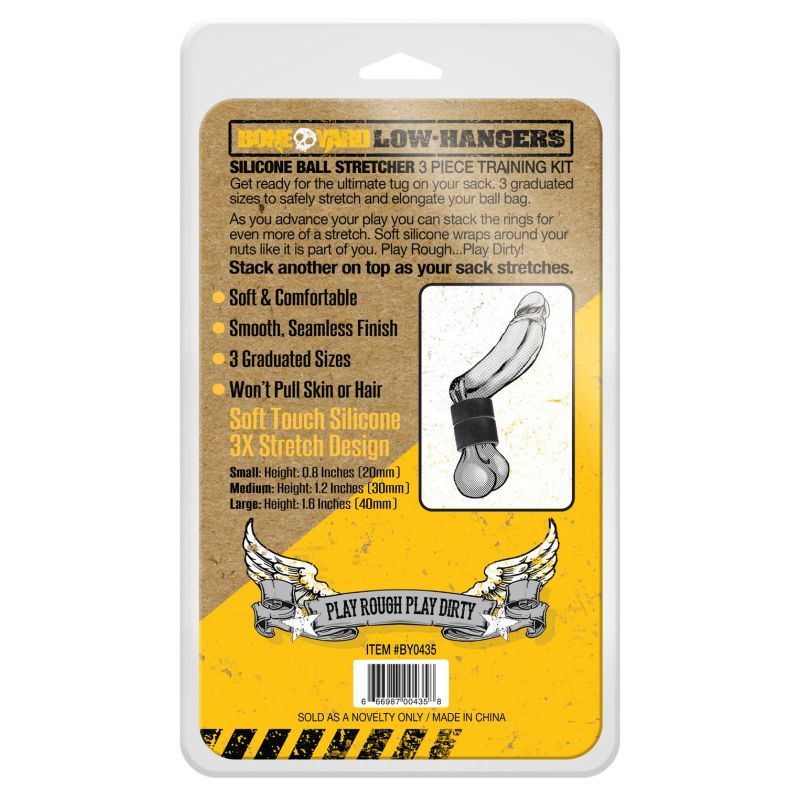 Low Hangers Silicone Ball Stretcher Kit Three Piece Set > Sex Toys For Men > Ball Stretchers