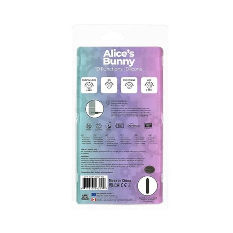 Alice's Bunny 4 Inch Bullet with Rabbit Sleeve Teal > Vibrators > Ladies > Rabbit