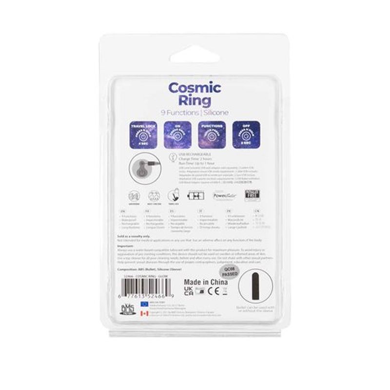 Power Bullet Cosmic Cock Ring w Bullet Glow in the Dark > Cock Ring > Vibrating