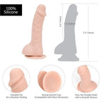 Brad 7.5in Dong Beige - Realistic Silicone Pleasure Tool > Dildos > Realistic Dildos