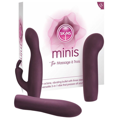 Skins Minis - Massage A Trois Pleasure Set with 3 Covers > Vibrators > Mini Vibrators