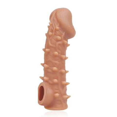 Cock Sleeve Enclosed Tip - Studded Soft Silicone 4.6 x 5.1cm Large SLEEVES