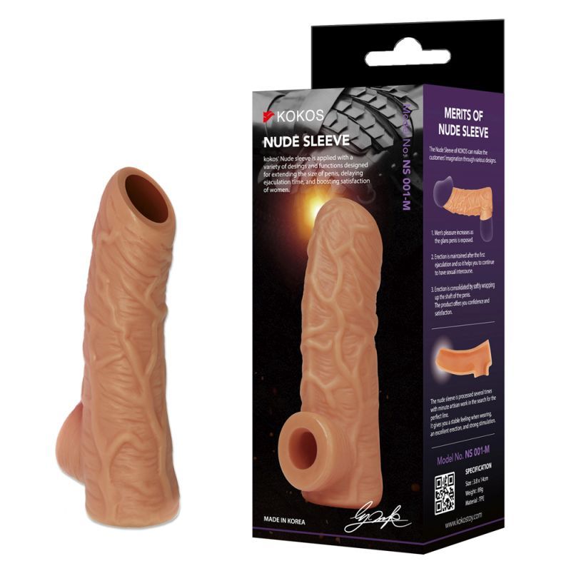 Nude Sleeve 10cm Shaft Soft Silicone Girth Enhancer for Enhanced Pleasure SLEEVES