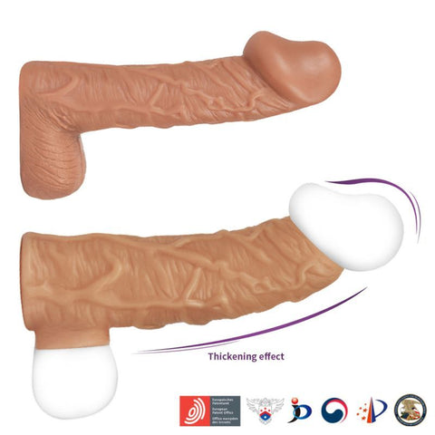 Nude Sleeve 12cm Soft Silicone Girth Enhancer for Enhanced Pleasure SLEEVES