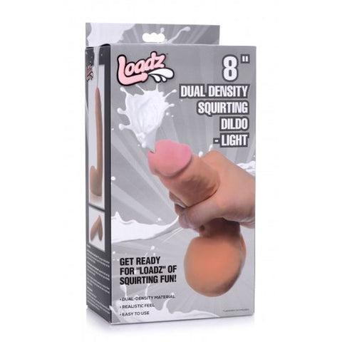 8in Dual Density Squirting Dildo w Balls Reservoir - Realistic Feel Dongs Squirting