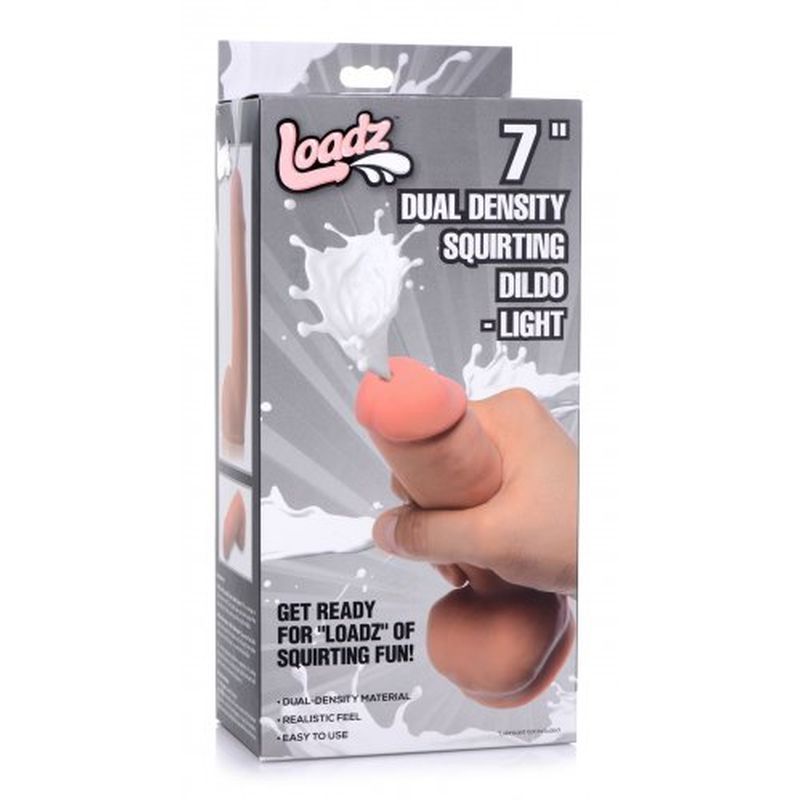 Loadz 7 Inch Dual Density Squirting Dildo with Balls Reservoir - Realistic Dildo > Dildos > Squirting Dildos
