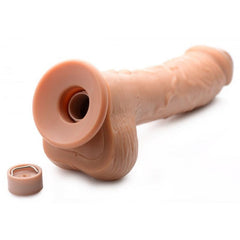 8.5in Dual Density Squirting Dildo Medium Skin Tone w Remote