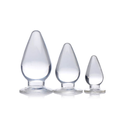 Triple Cones Three Piece Anal Plug Set Clear > Anal Range > Butt Plug Kits