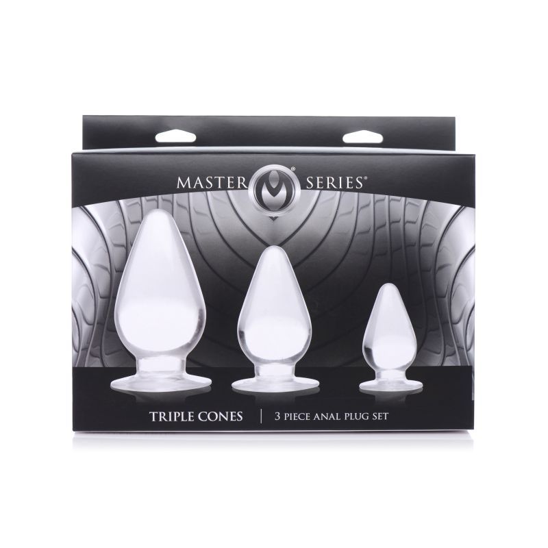 Triple Cones Three Piece Anal Plug Set Clear > Anal Range > Butt Plug Kits