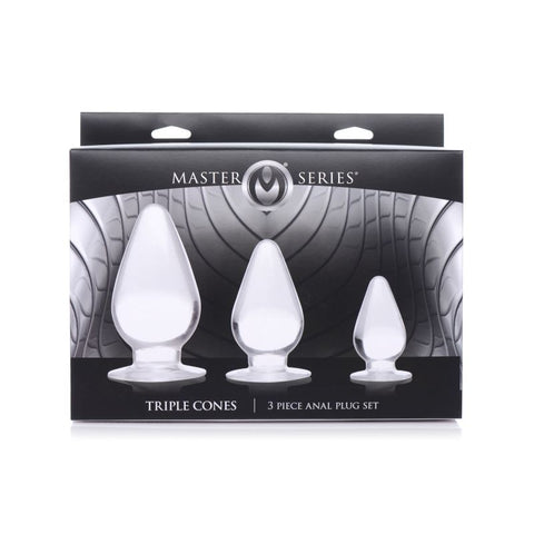 Triple Cones Three Piece Anal Plug Set Clear > Anal Range > Butt Plug Kits