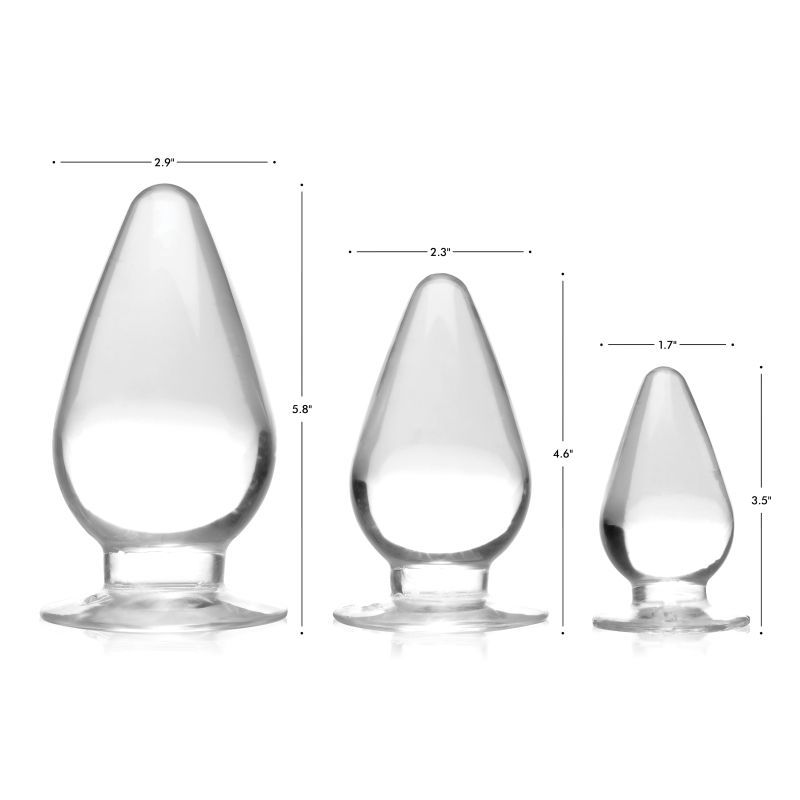 Triple Cones 3 Piece Set – Clear Graduated Anal Plugs > Anal Range > Butt Plug Kits