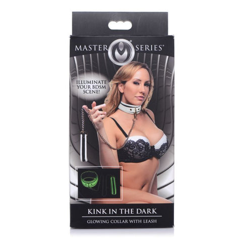 Kink in the Dark Glowing Collar and Lead Set Fluro Green > Bondage Gear > Collars & Leashes