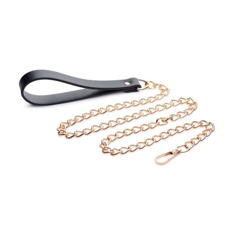 Leashed Lover Black and Gold Chain Leash Adult Bondage Accessory > Bondage Gear > Collars & Leashes