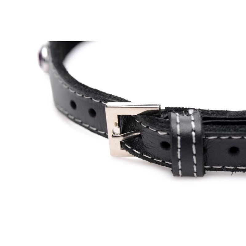 Bling Vixen Leather Choker with Clear Rhinestones > Clothes > Unisex Leather