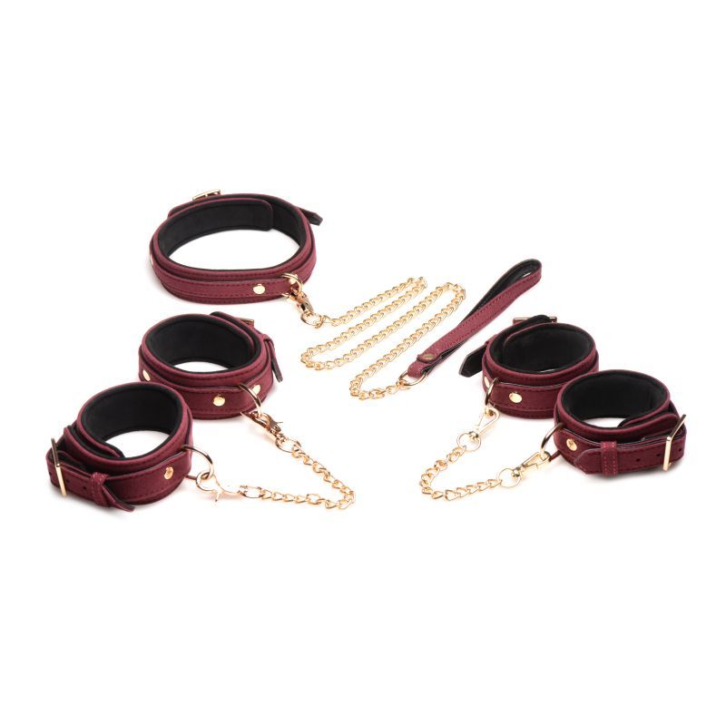 6 Pc Velvet Bondage Set Burgundy for Ultimate Pleasure > Bondage Gear > Bondage Kits