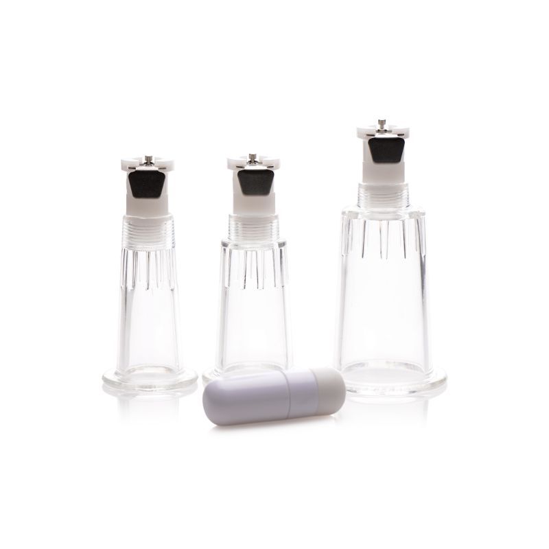 Clitoral Pumping System Clear with Small Medium Large Cylinders Female Pumps