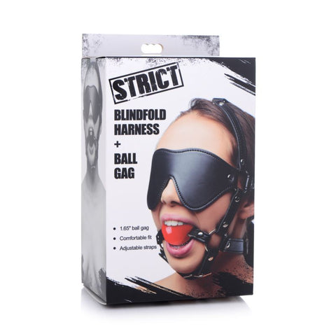 Blindfold Harness with Ball Gag > Bondage Gear > Gags and Bits