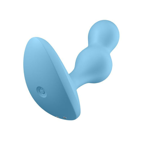 Satisfyer Deep Diver Vibrating Connect App Anal Plug Blue Butt Plugs - Vibrating