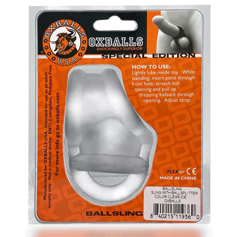 Ballsling Ball Split Sling (Clear Ice) – Limited Edition Cocksling > Cock Ring > Sling