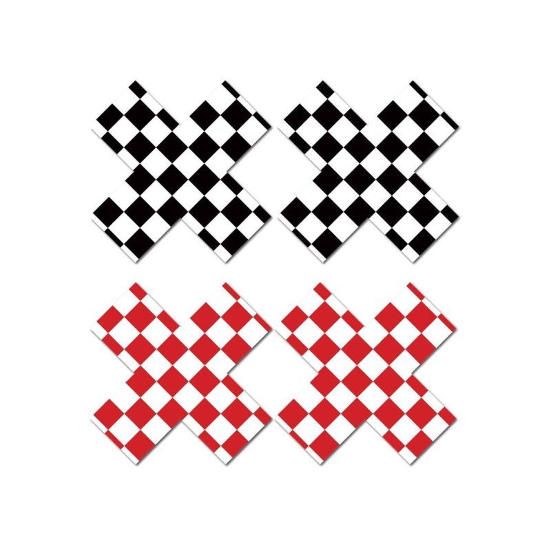 Off The Wall Pasties Set with Black and Red Checkered Design Default Title > Clothes > Pasties