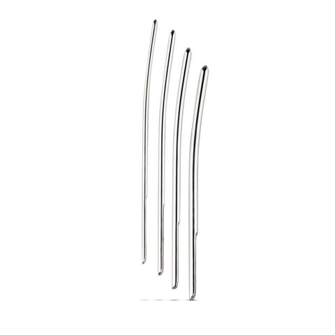Single Ended Dilator Trainer Set 4 Piece Sounding Rods with Case Silver Sounding Rods