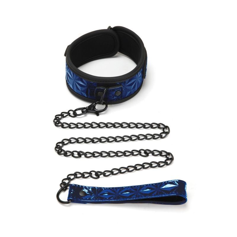 Whip Smart Diamond Collar and Leash Set in Blue Default Title > Bondage Gear > Collars & Leashes