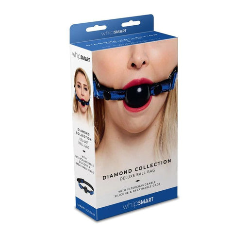 Whip Smart Diamond Deluxe Ball Gag in Blue > Bondage Gear > Gags and Bits
