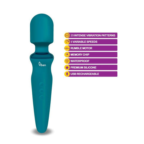 Viben Fierce Rechargeable Wand Massager Ocean Electric Massager