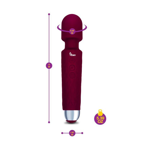 Viben Tempest Rechargeable Wand Massager in Ruby Electric Massager