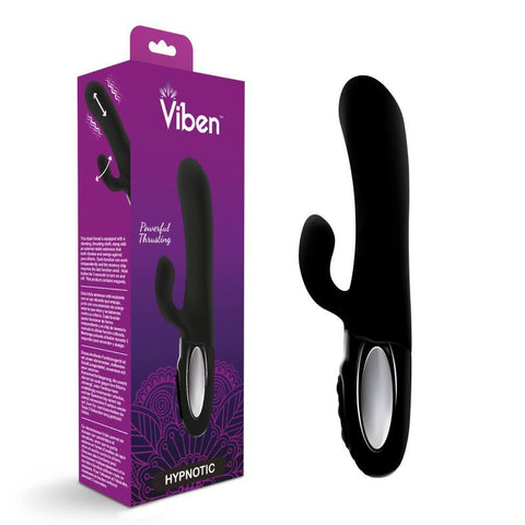 Viben Hypnotic Thrusting Rabbit Vibe with Swinging Clit Stimulator in Black VIBRATORS-RABBIT