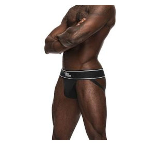Male Power Modal Rib Jock Black Jockstraps