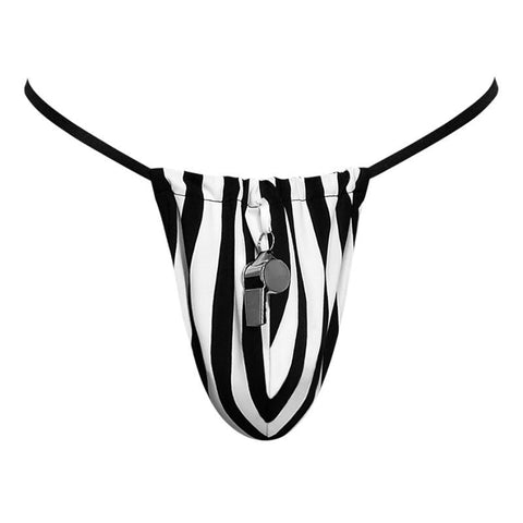 Referee Novelty G-String Black for Men by Male Power Mens G-Strings
