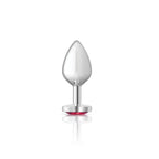 Cheeky Charms Silver Metal Butt Plug with Heart Pink Jewel Medium > Anal Range > Jewel Butt Plugs