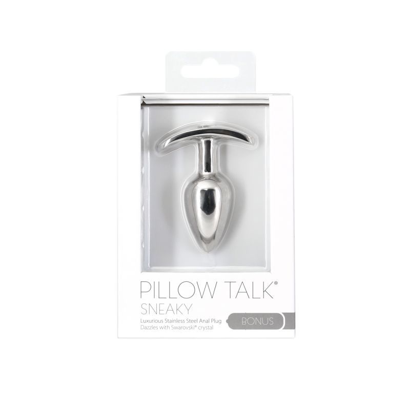 Pillow Talk Sneaky Stainless Steel Anal Plug 2.6 Inch w Swarovski Crystal > Anal Range > Butt Plugs