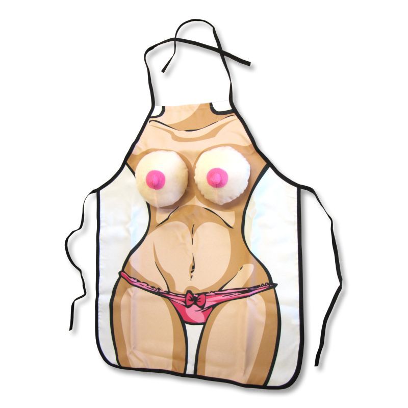 Boobie BBQ Apron - One Size Fits All White > Novelties > Gag Gifts
