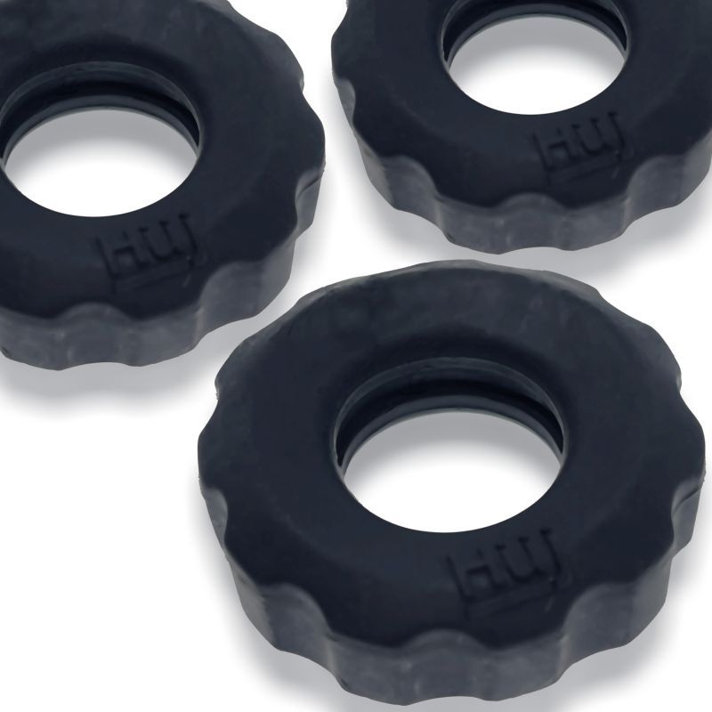 Super Hunkyjunk 3 Piece Rubber Blend Cockrings Set – Stretchy Fit Cockring Trio > Cock Ring > Sets