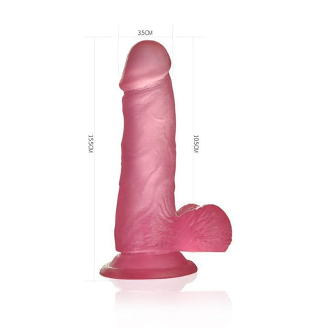 Jelly Studs 6 Inch Crystal Dildo in Pink DONGS
