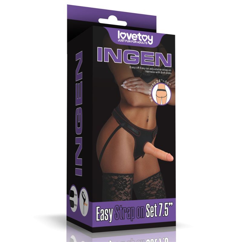 Easy Strap-on Set 19cm (Flesh) > Dildos > Strap On Harnesses