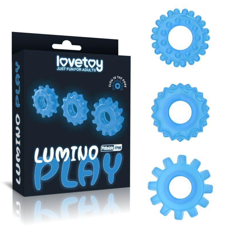 Lovetoy Glow In The Dark Lumino Cock Rings Set Of 3 > Cock Ring > Sets