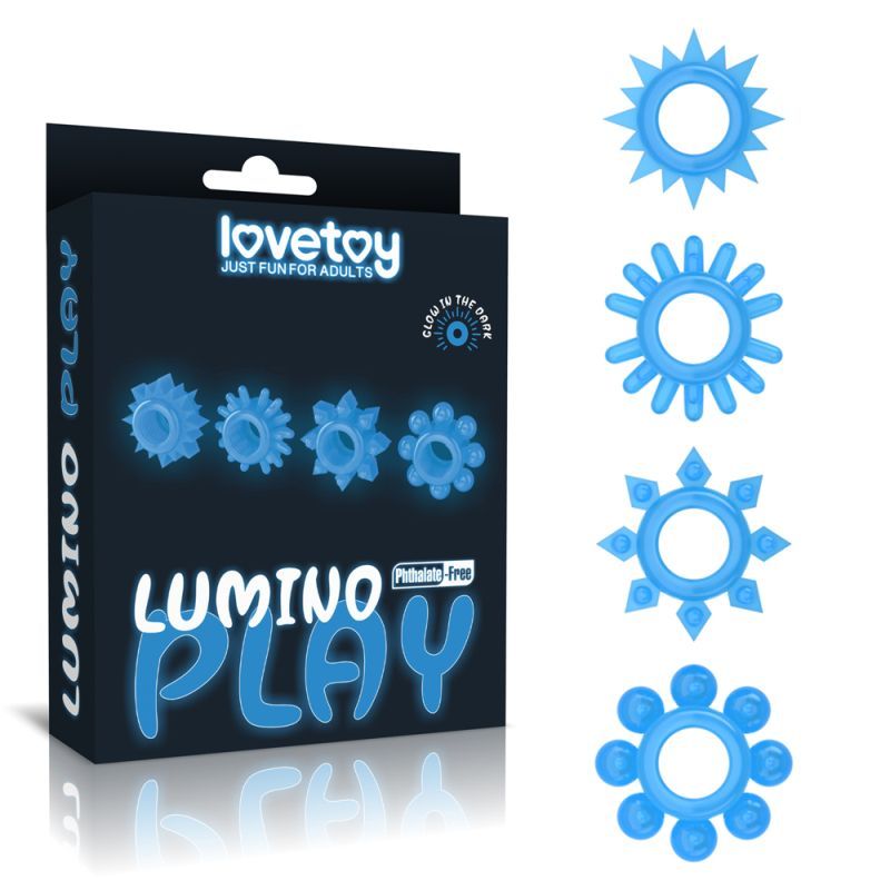 Lovetoy Glow In The Dark Lumino Cock Rings Play Pack Of 4 > Cock Ring > Sets