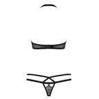 Sophisticated Floral Lace Two-Piece Lingerie Set with Strappy Detailing – Black Lingerie Set > Clothes > Bra Sets