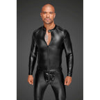 Power Wetlook Mens Jacket with Pleated PVC Epaulets Large > Clothes > Mens Latex